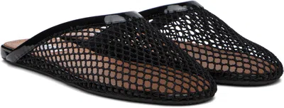 Alaïa Fishnet Flat Mules Rubber Sole In Black