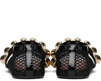 Alaïa Black Fishnet Jewel Ballerina Flats In Black