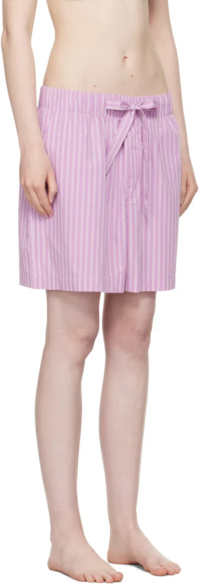 Tekla Pink Poplin Pyjama Shorts