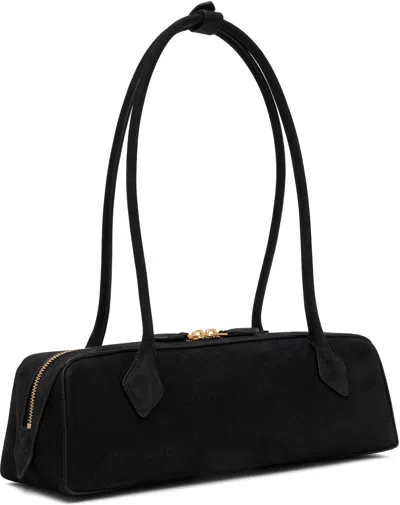 Alaïa Le Teckel Medium Nubuck Shoulder Bag In Black