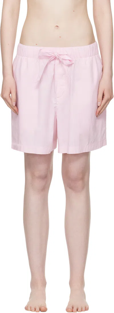 Tekla Pink Poplin Pyjama Shorts