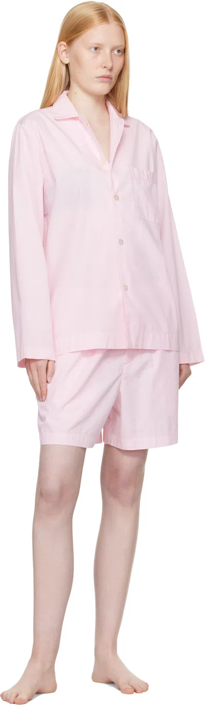 Tekla Pink Poplin Pyjama Shorts