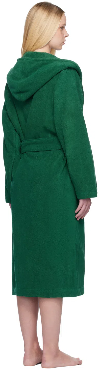 Tekla Green Terry Hooded Bathrobe