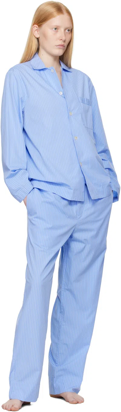Tekla Blue Poplin Pyjama Pants