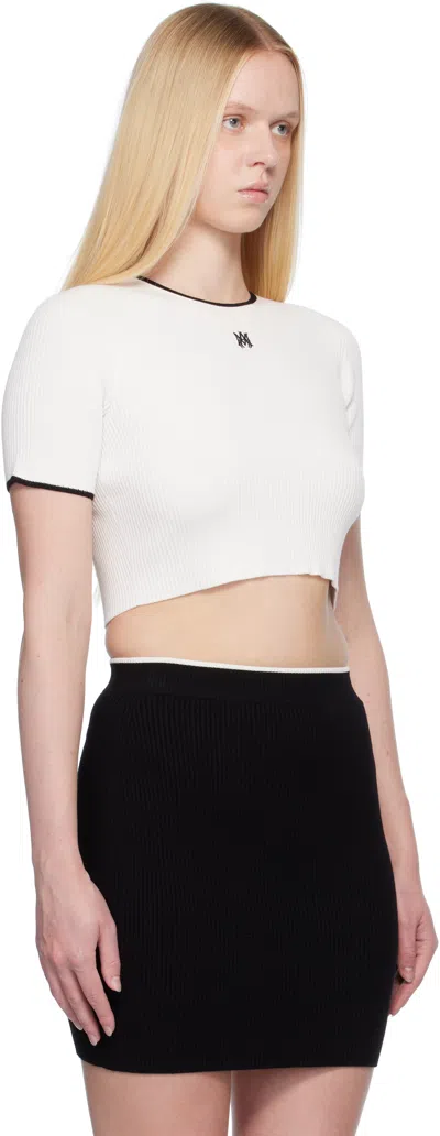 Amiri Crewneck Crop Top Contrast Trim