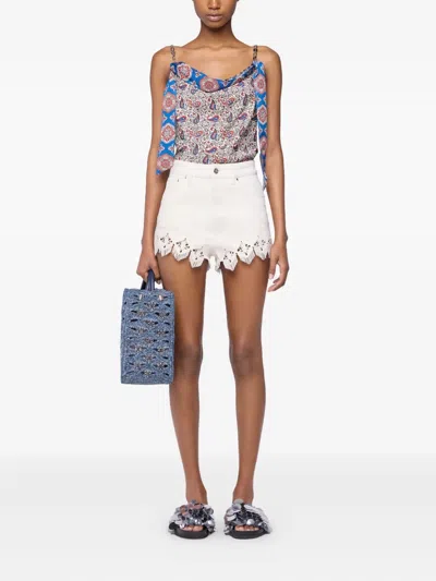 Rabanne Paisley-print Satin Top In Bandana Cream