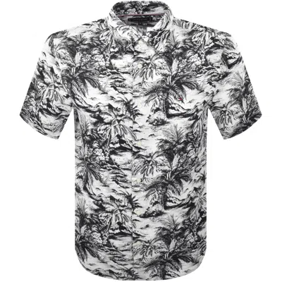 Tommy Hilfiger Linen Vacation Print Shirt In Black