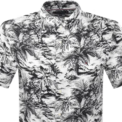 Tommy Hilfiger Linen Vacation Print Shirt In Black