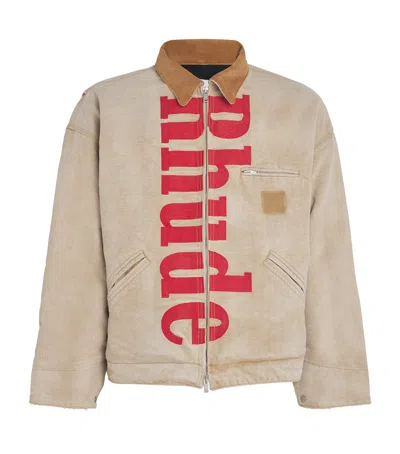Rhude Beige Logo Jacket In Neutral