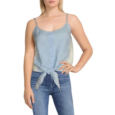 Red Haute Womens Linen Tie Front Cami