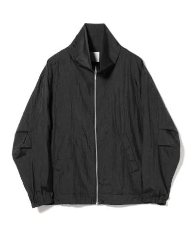 Beams Retro-inspired Black Nylon Zip-up Blouson In Black