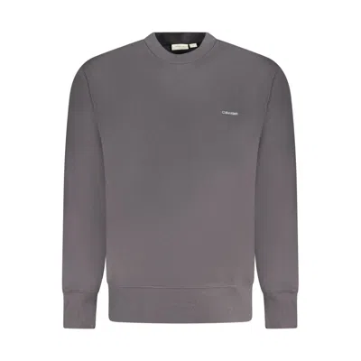 Calvin Klein Black Cotton Sweater In Gray