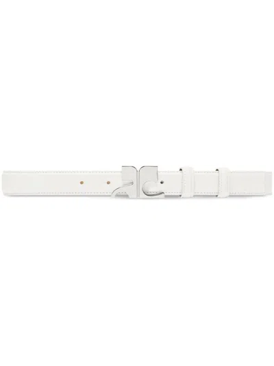 Courrèges White Belt With Logo-buckle Closure