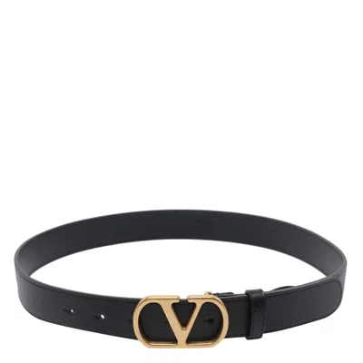 Valentino Garavani Vlogo Signature Belt In Black