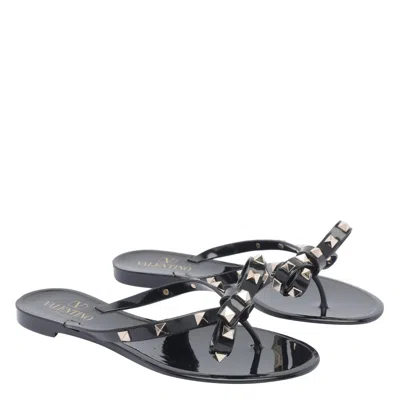Valentino Heel Sandals With Bow Accent And Studded Embellishments