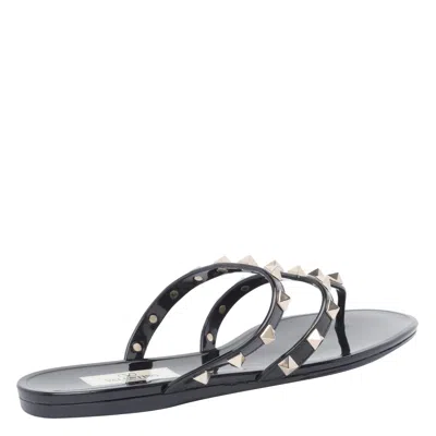 Valentino Rockstud T-strap Flat Slide Sandals