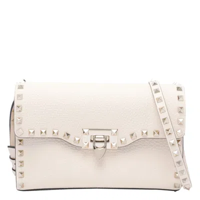 Valentino Rockstud Shoulder Bag In White