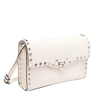 Valentino Rockstud Shoulder Bag In White