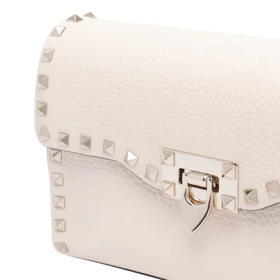 Valentino Rockstud Shoulder Bag In White