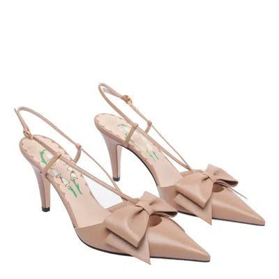 Valentino Bowow 85 Leather Slingback Pumps