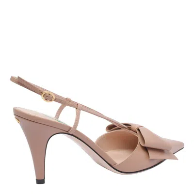 Valentino Bowow 85 Leather Slingback Pumps