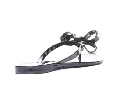 Valentino Heel Sandals With Bow Accent And Studded Embellishments