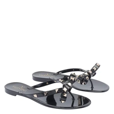 Valentino Heel Sandals With Bow Accent And Studded Embellishments