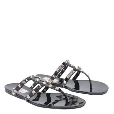Valentino Rockstud T-strap Flat Slide Sandals
