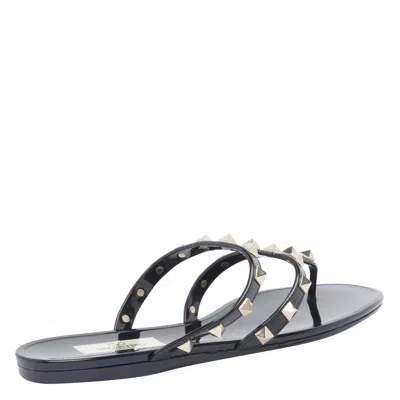 Valentino Rockstud T-strap Flat Slide Sandals