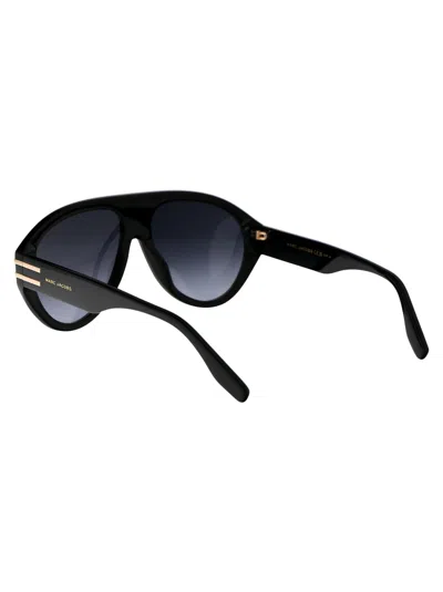 Marc Jacobs Black Acetate Sunglasses In Black