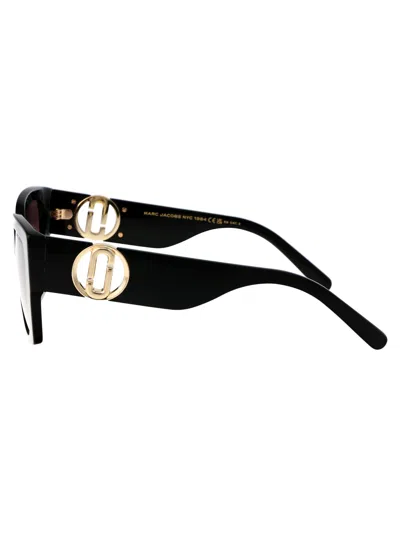 Marc Jacobs Black Acetate Sunglasses In Brown