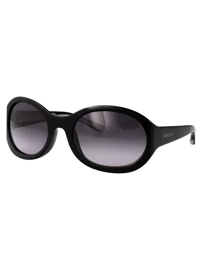 Gucci Black-black-grey Recycled Acetate Sunglasses