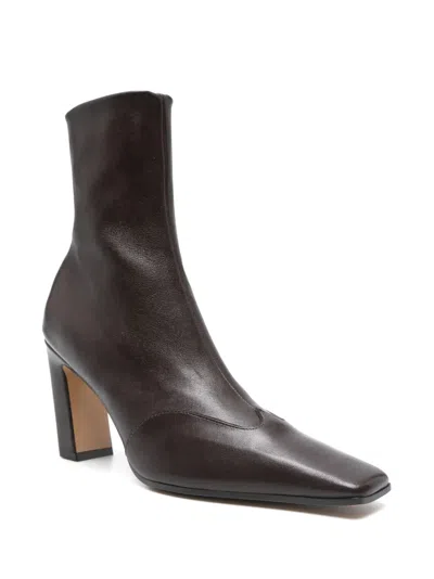 Khaite Nevada Ankle Stretch 85 Boot In Brown