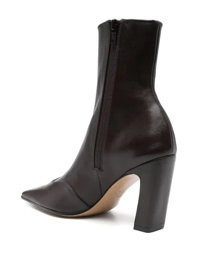 Khaite Nevada Ankle Stretch 85 Boot In Brown