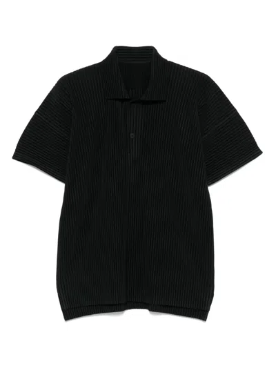 Issey Miyake Midnight Blue Polyester Polo Shirt