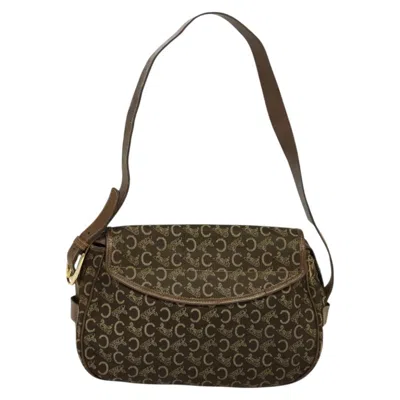 Pre-owned Celine Céline Macadam Brown Canvas Shoulder Bag ()