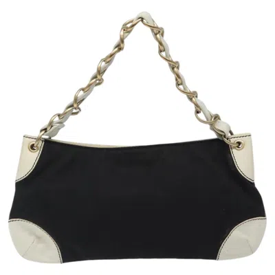 Pre-owned Chanel Coco Mark Black Canvas Shoulder Bag ()