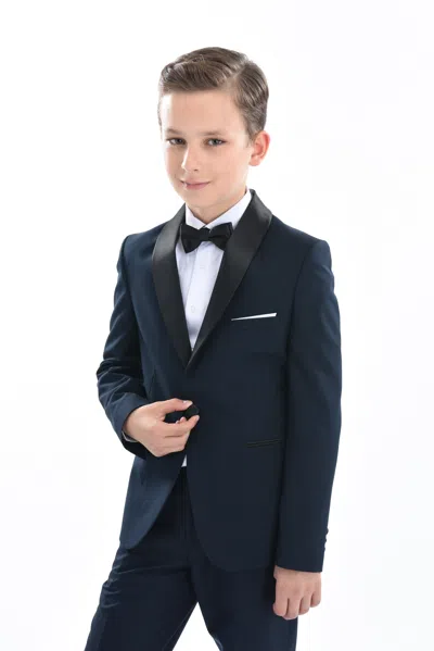 Moustache Navy Shawl Lapel Suit By Childsplay Clothing