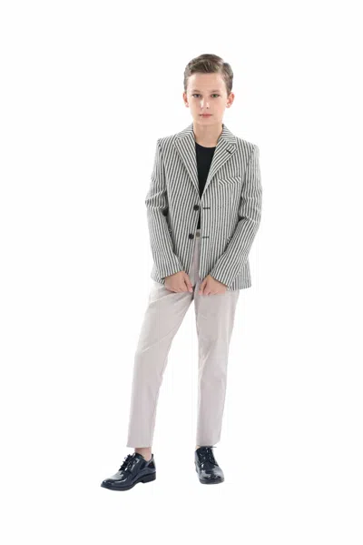 Moustache Beige Olivero Striped Casual Dress Outfit By Childsplay Clothing