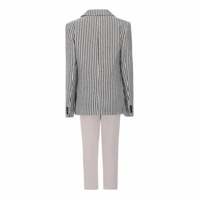 Moustache Beige Olivero Striped Casual Dress Outfit By Childsplay Clothing