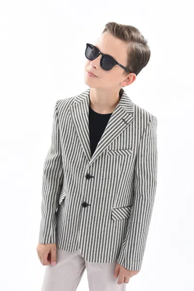 Moustache Beige Olivero Striped Casual Dress Outfit By Childsplay Clothing