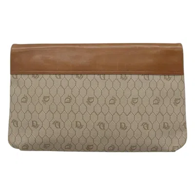 Pre-owned Dior Honeycomb Beige Canvas Clutch Bag ()