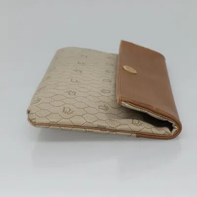 Pre-owned Dior Honeycomb Beige Canvas Clutch Bag ()