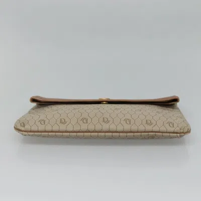 Pre-owned Dior Honeycomb Beige Canvas Clutch Bag ()