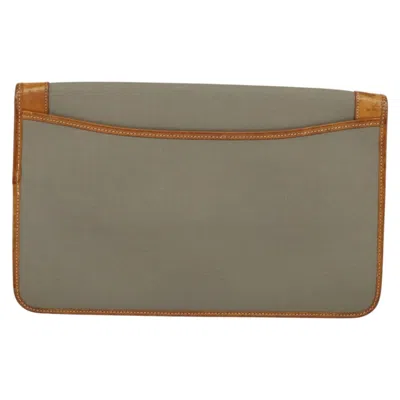 Pre-owned Dior Oblique Grey Canvas Clutch Bag ()