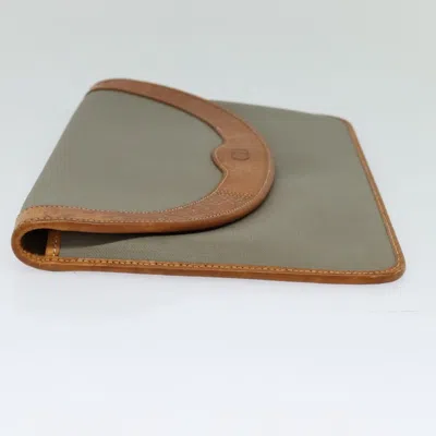 Pre-owned Dior Oblique Grey Canvas Clutch Bag ()