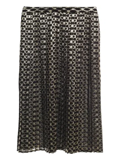 Pre-owned Celine 2010s Triomphe-pattern Midi Skirt