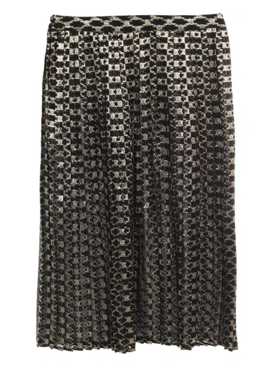 Pre-owned Celine 2010s Triomphe-pattern Midi Skirt