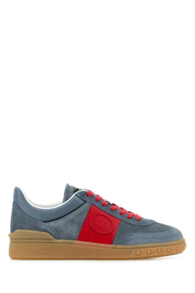 Valentino Garavani Men Upvillage Low Top Sneaker In Split Leather And Calfskin Nappa Leather