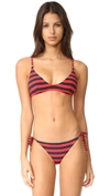 STELLA MCCARTNEY Stripe Scoop Triangle Bikini Top